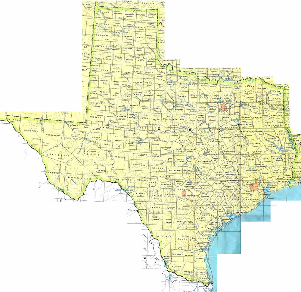 texas geographisch karte