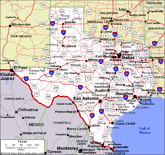 texas politisch karte