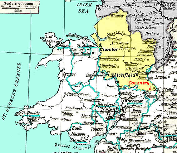 Coventry regionen karte