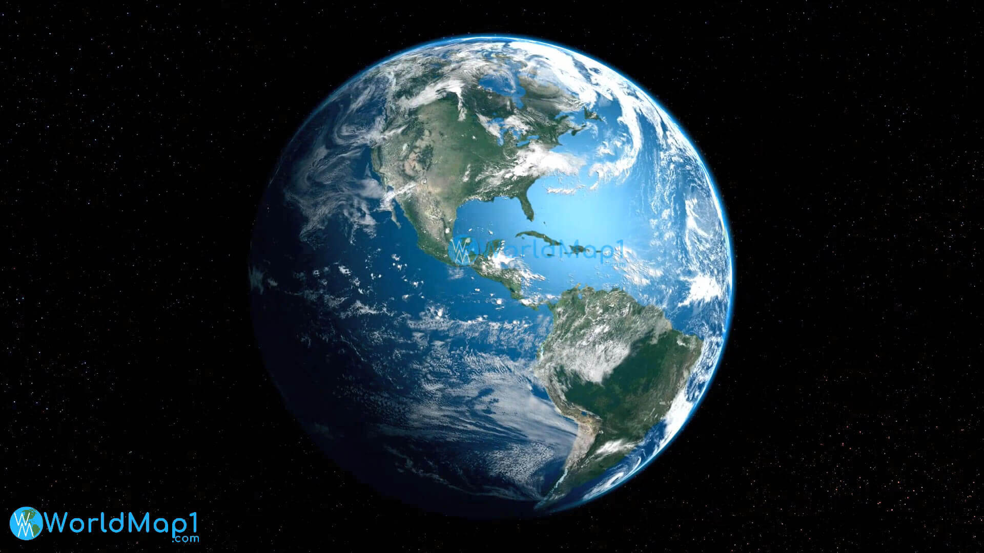 Erde und Nordamerika Suedamerika aus dem weltraum