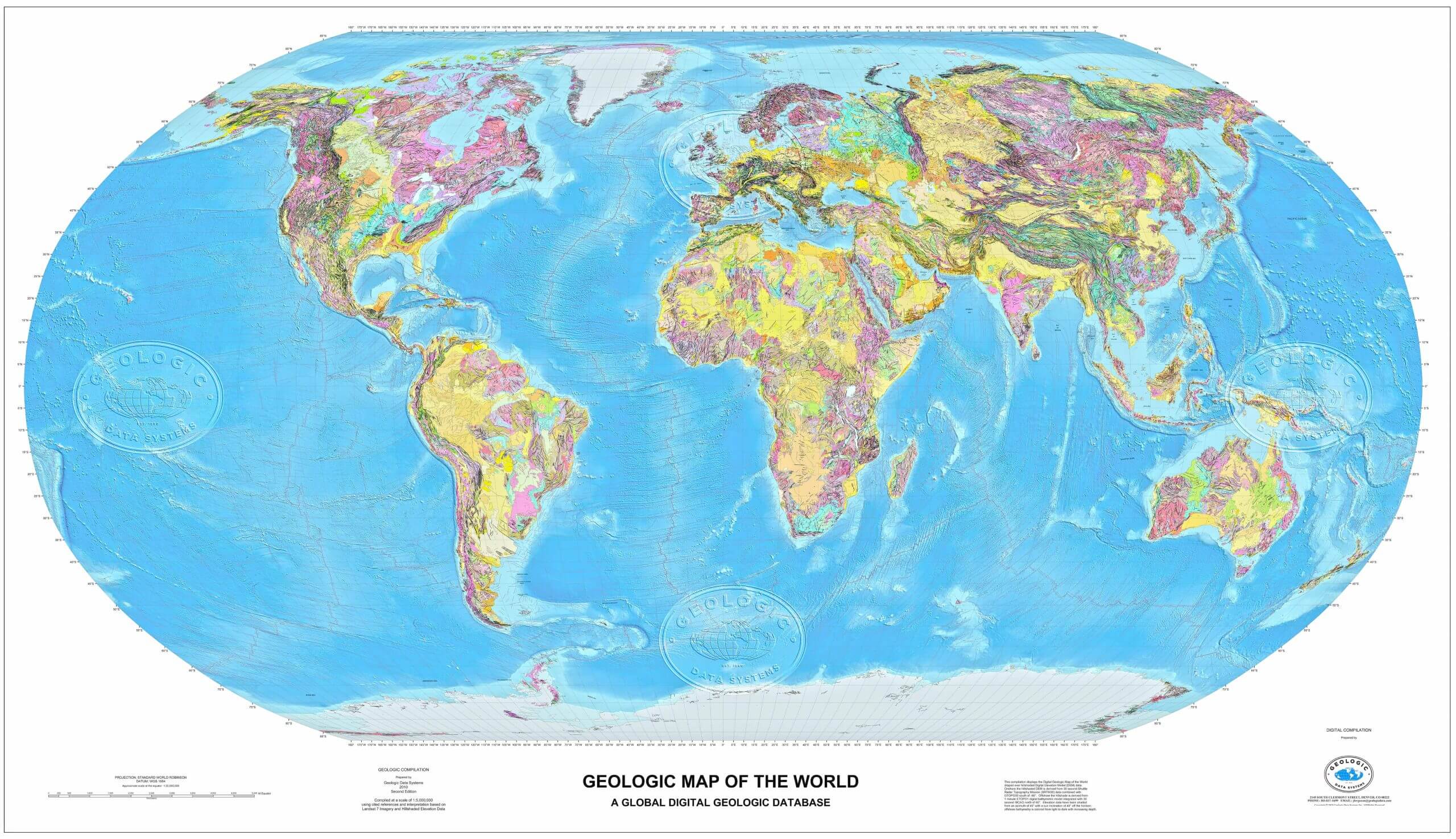 Kostenlose geologische Weltkarte