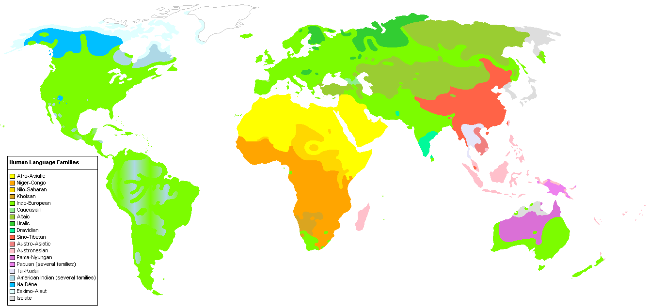 Grosse sprachenkarte der Welt
