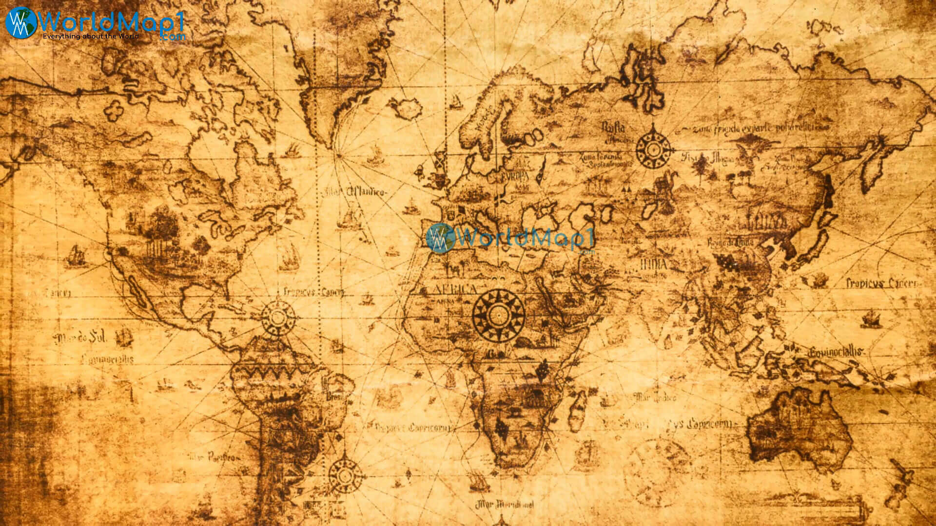 Antik karte der Welt laender zum herunterladen