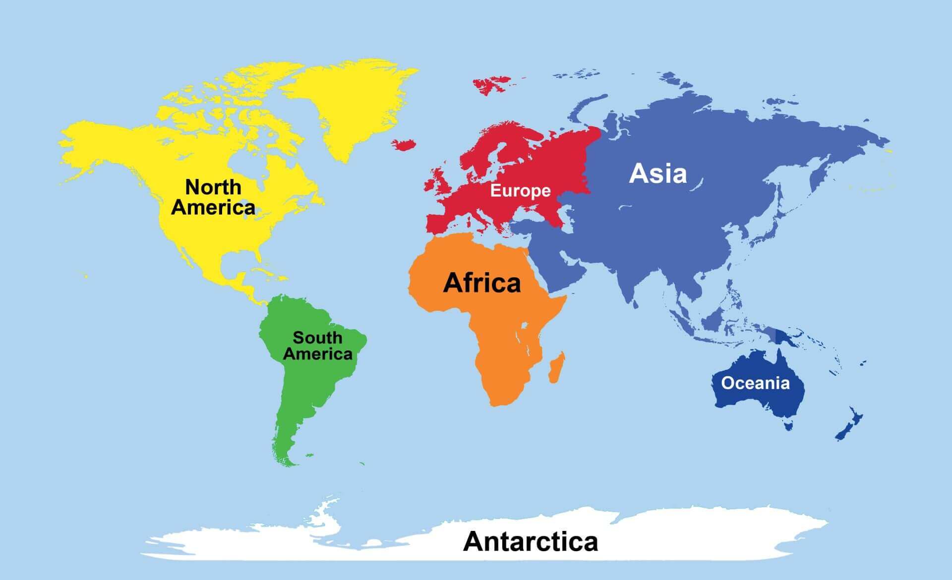 Leere karte der Welt kontinente zum herunterladen