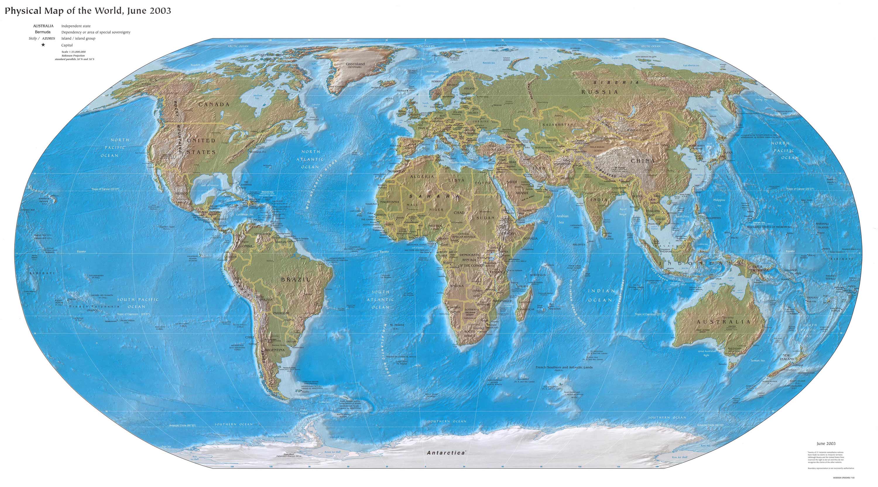 Physische Welt karte zum herunterladen
