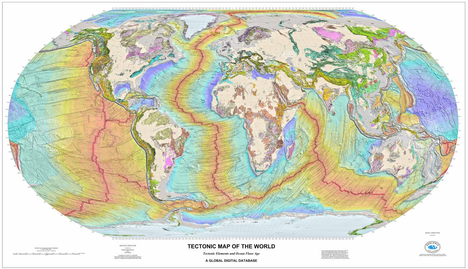 Tektonik und erdbeben karte der Welt zum herunterladen