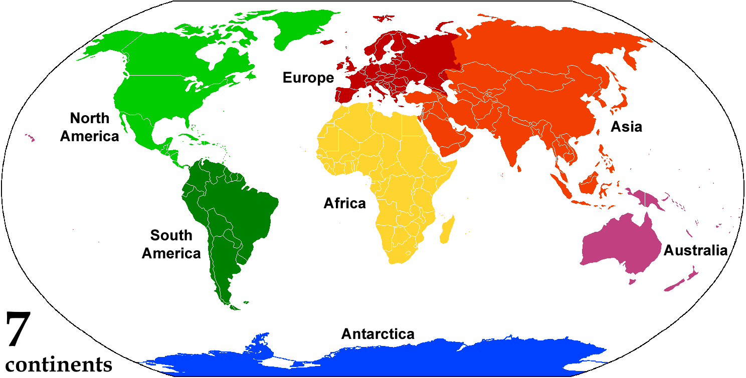karte der kontinente der welt