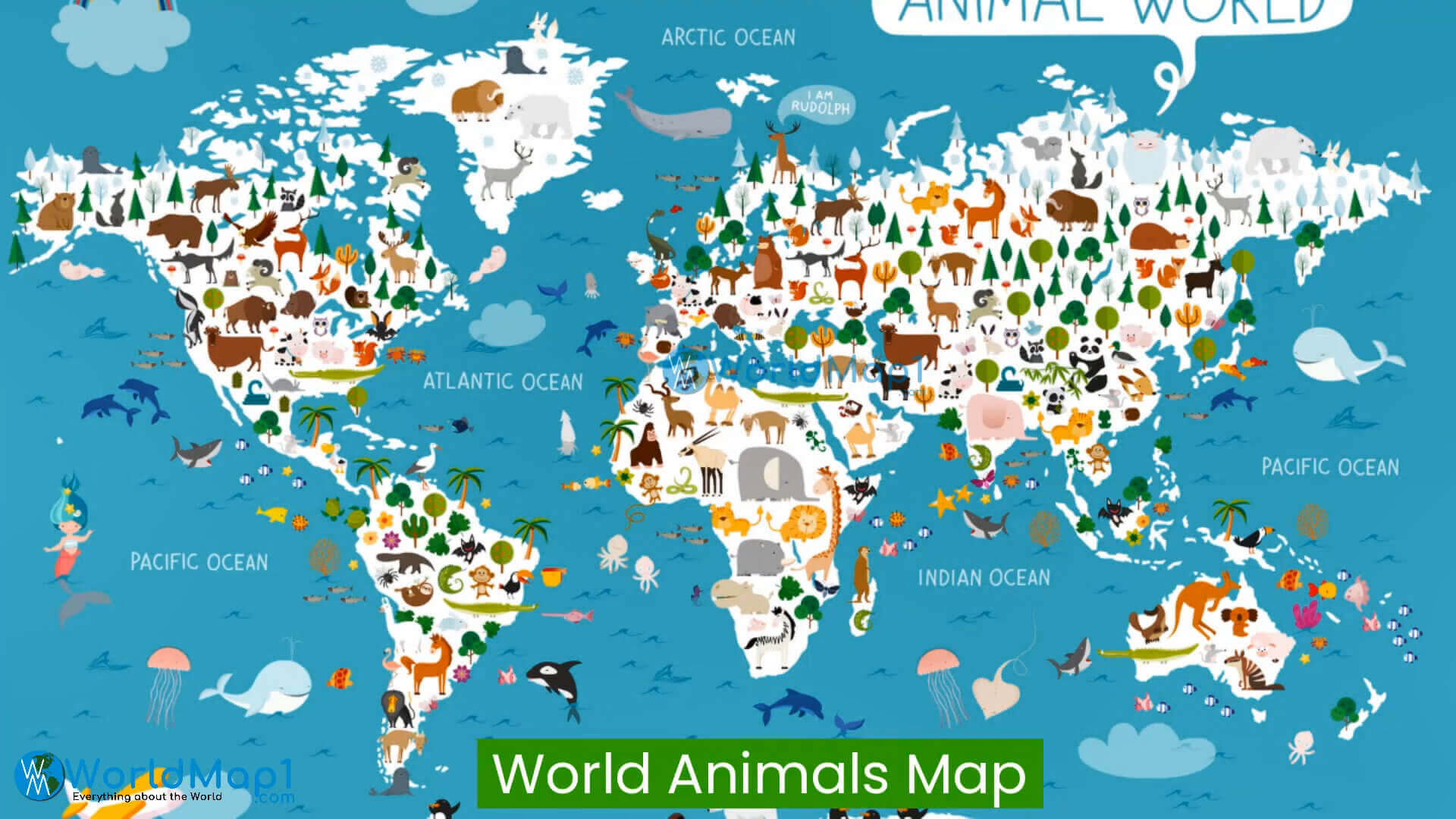 Karte der tiere der Welt nach laendern