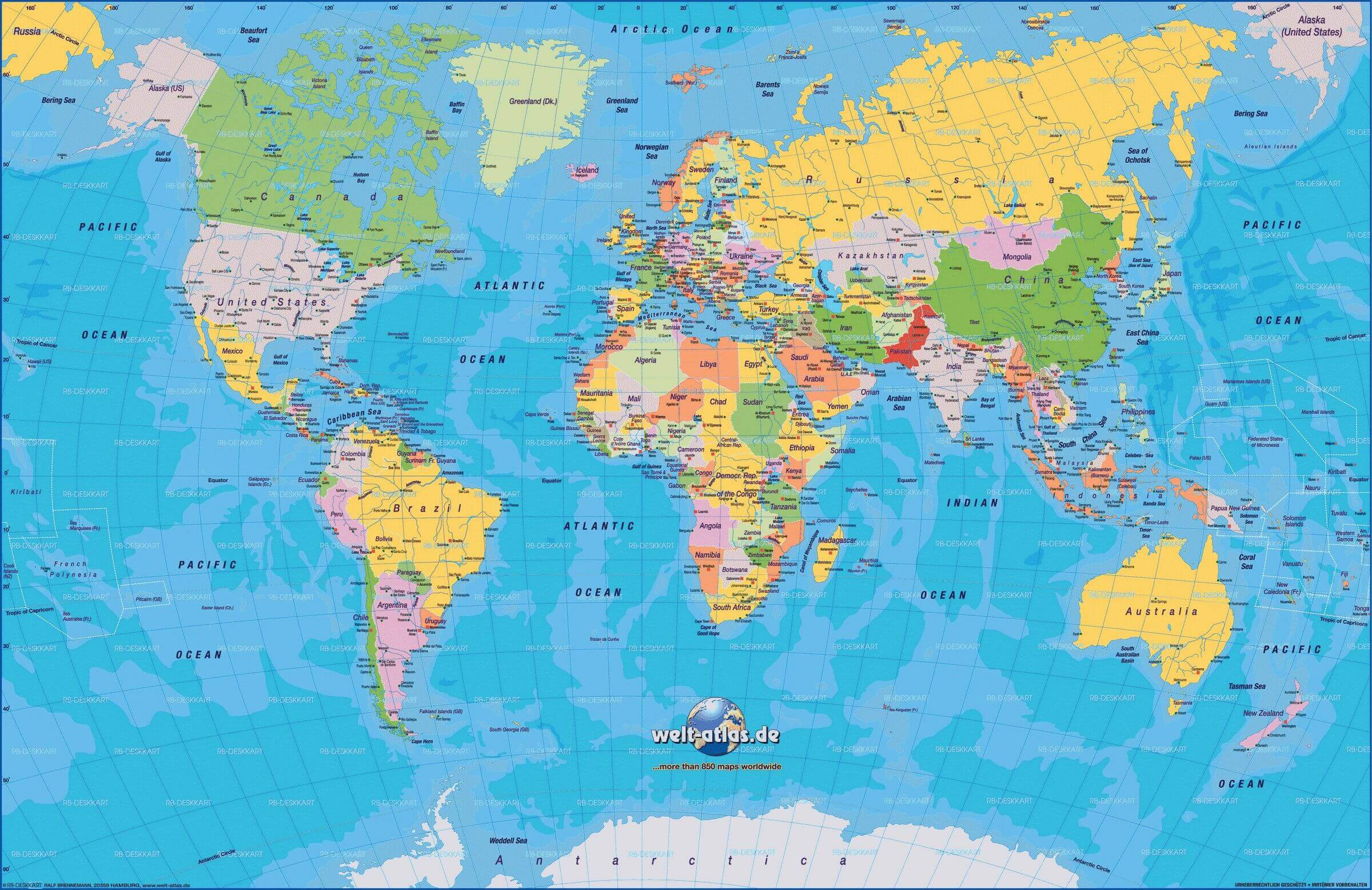 Lander Politisch Karte von Welt