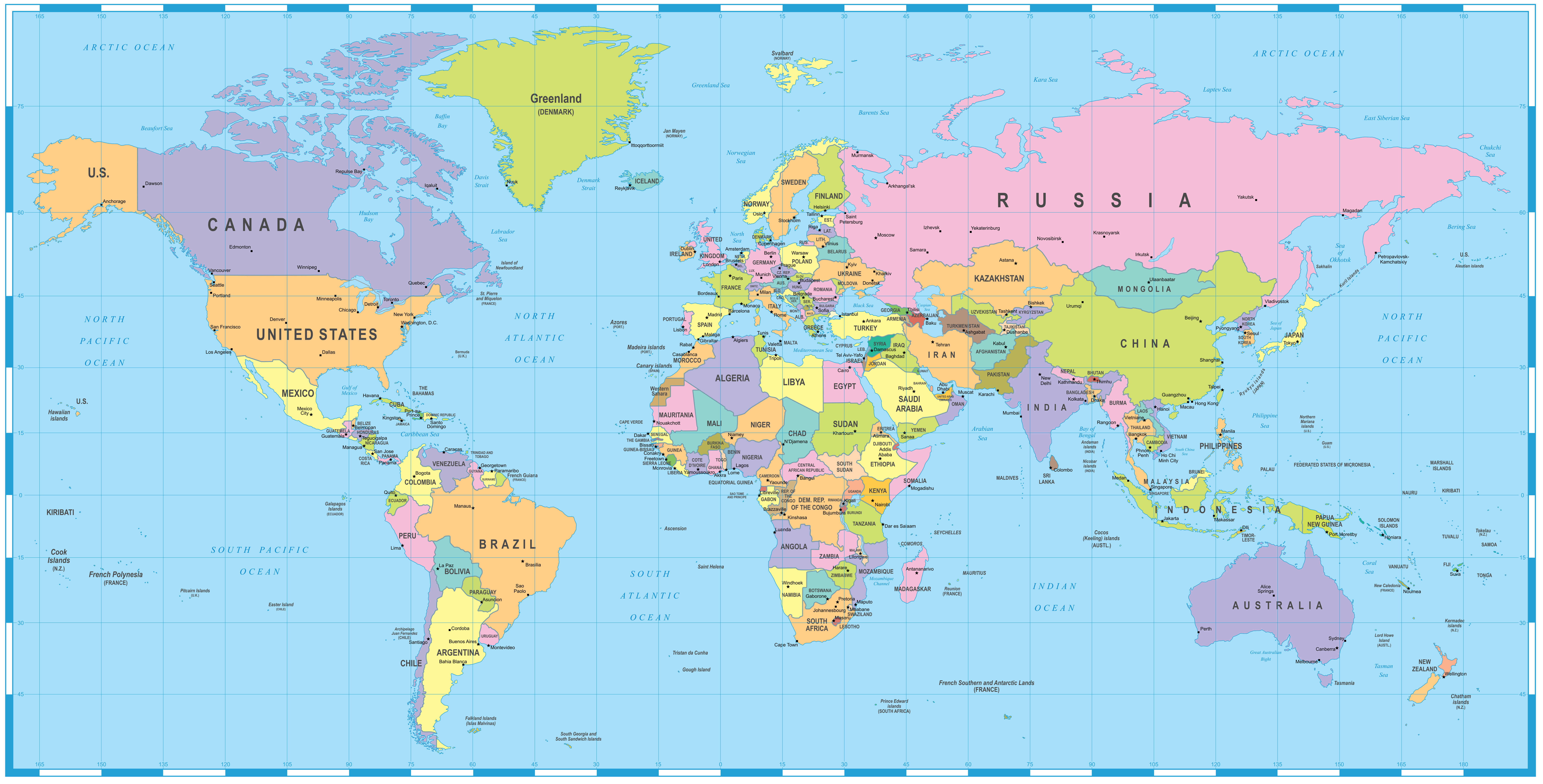 Nationale und Politische weltkarte