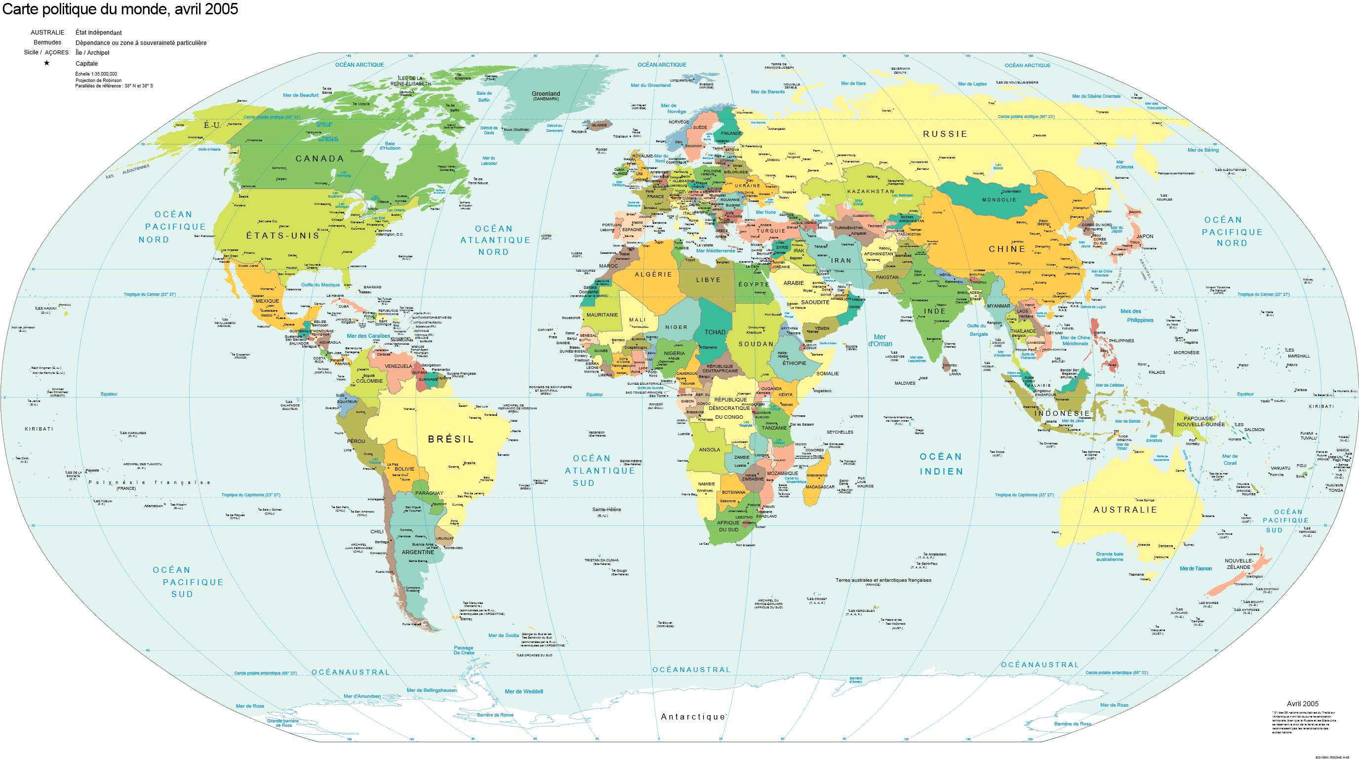 Politic Weltkarte