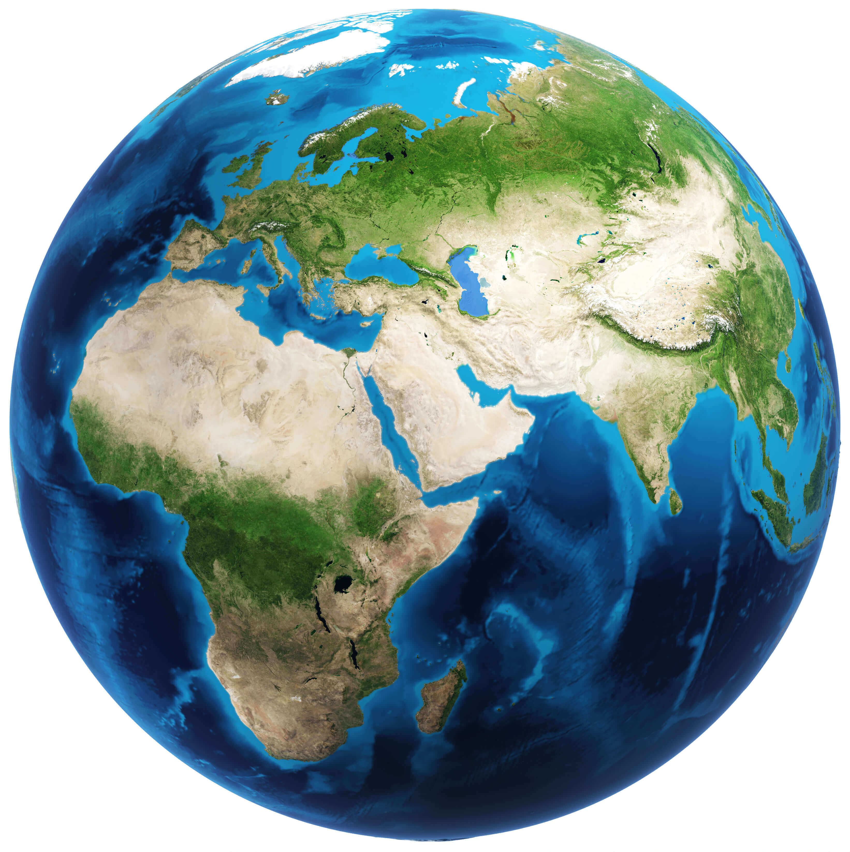 Erde Afrika karte mit Europa und Asien