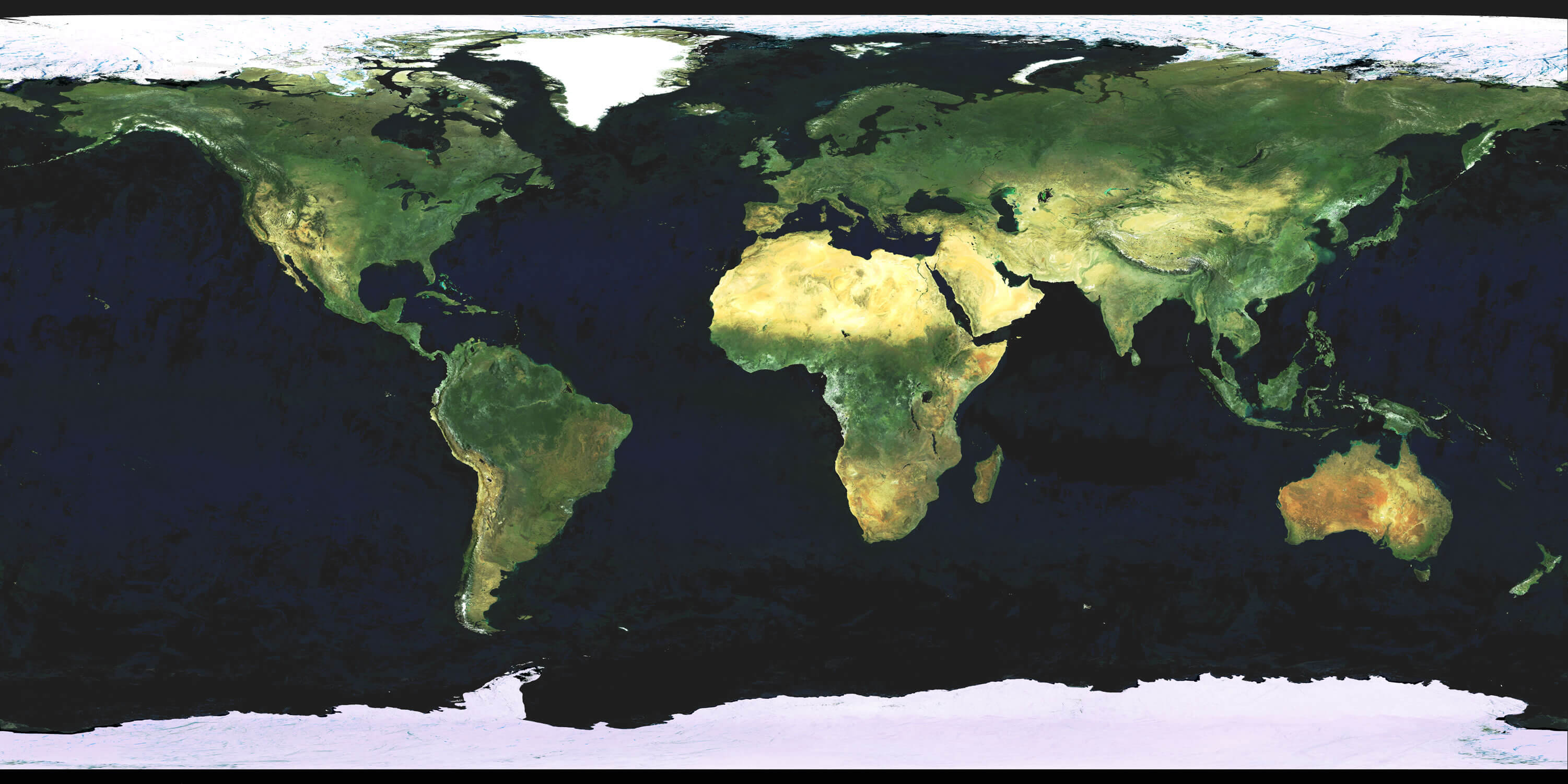 Globale landflaechenkarte der Welt