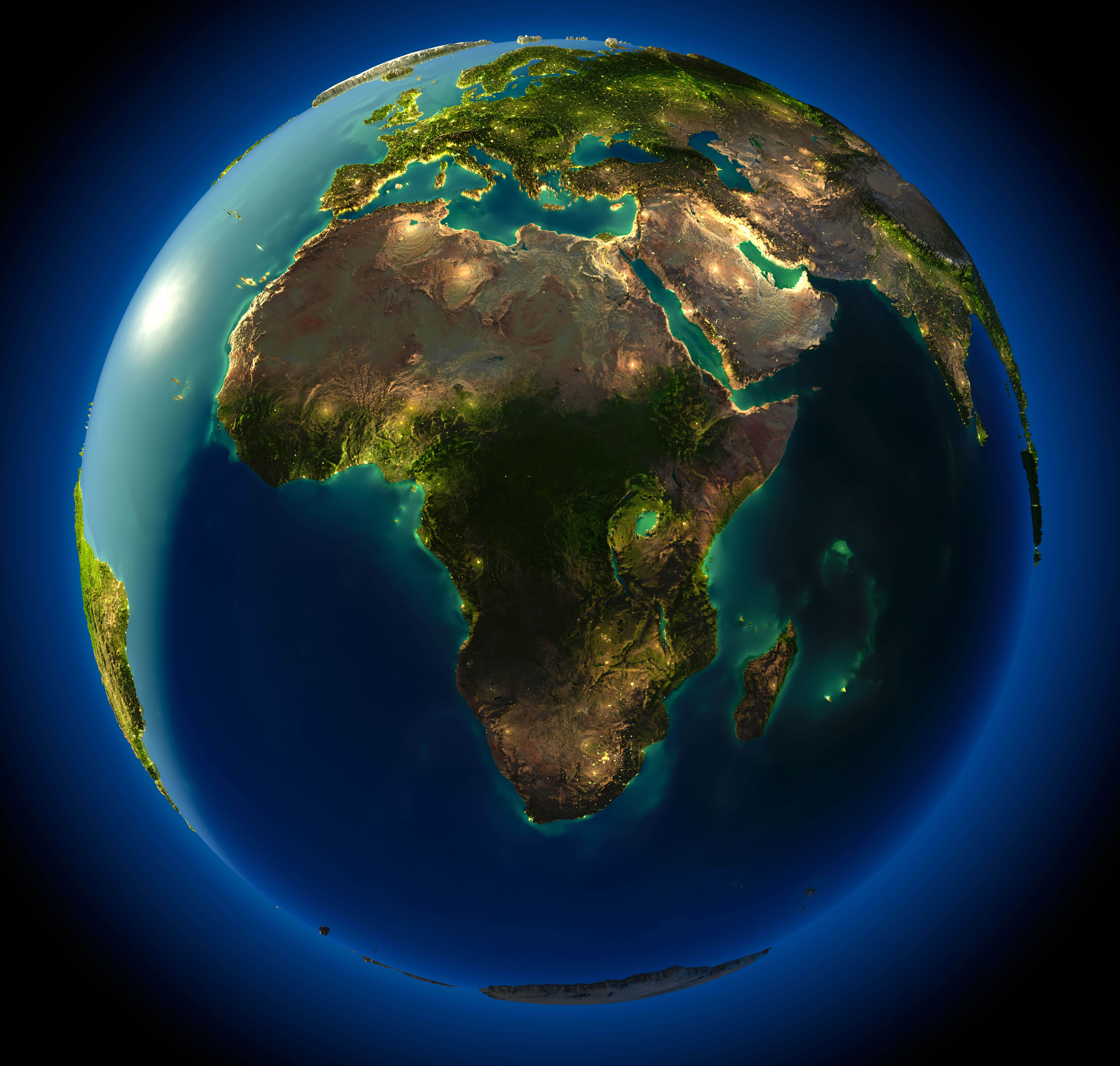 Nacht weltkarte Afrika