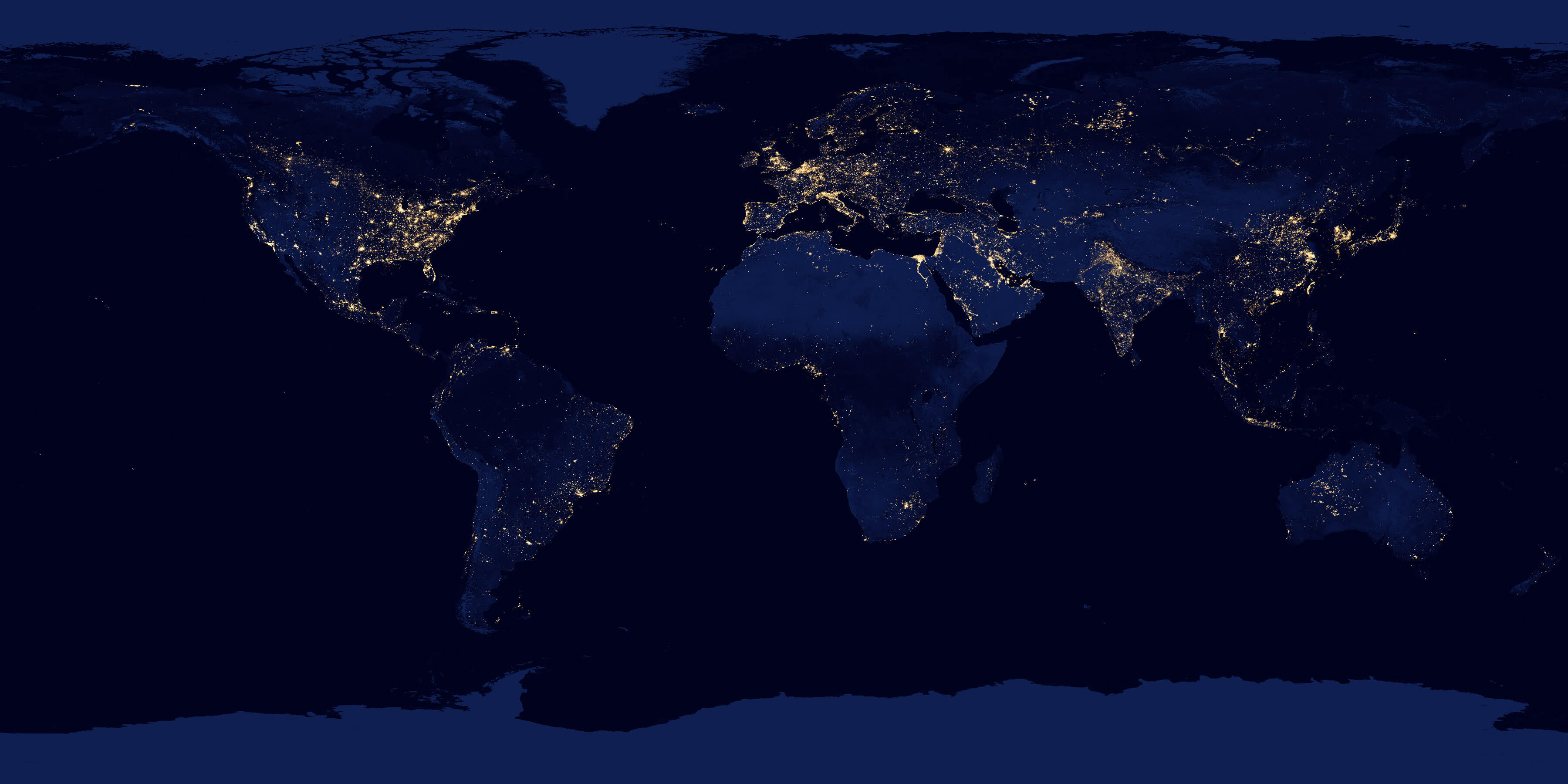 Satellitenbild der Erde nachts