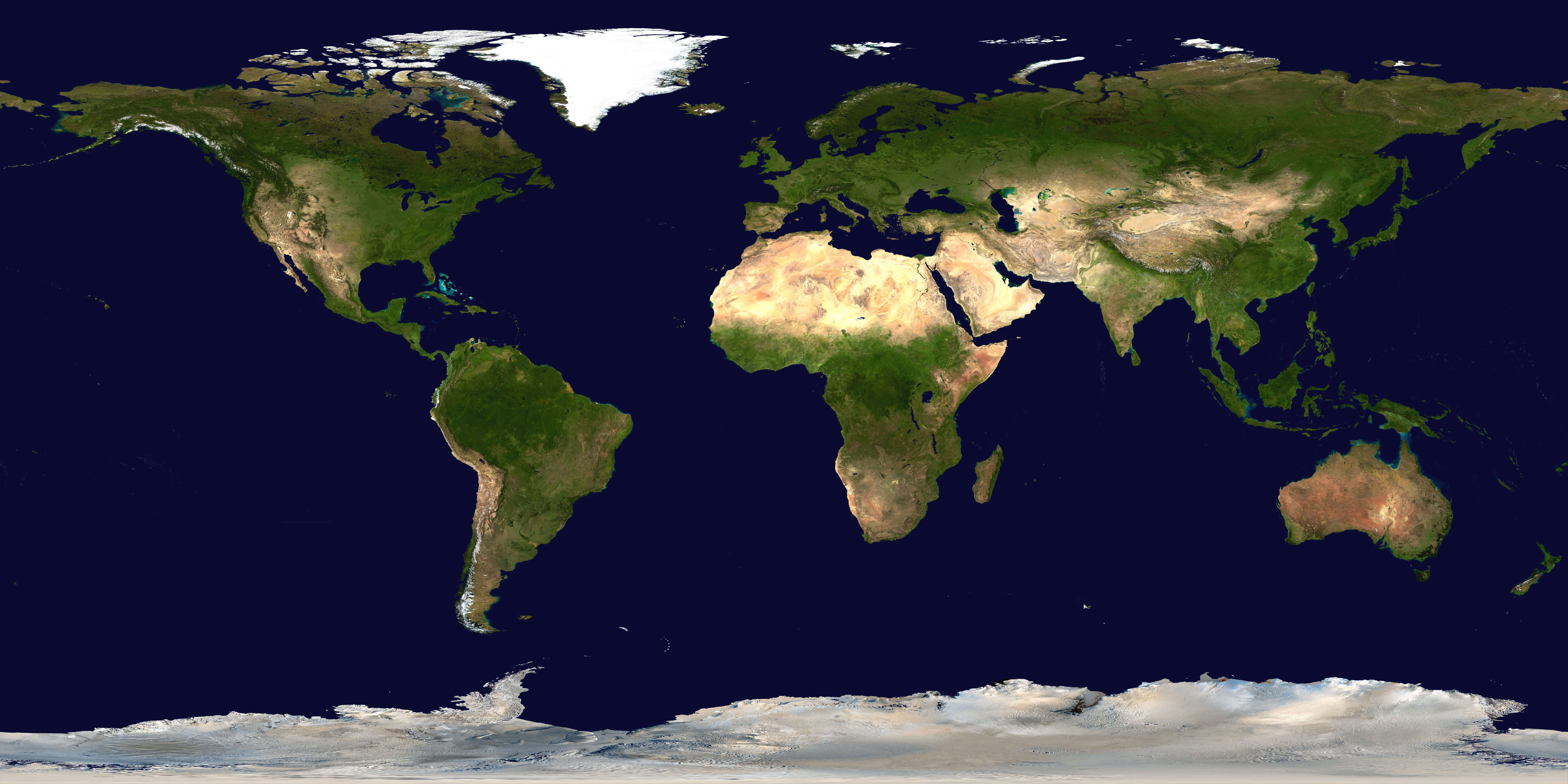 Satellitenkomposition der gesamten erdoberflaeche karte
