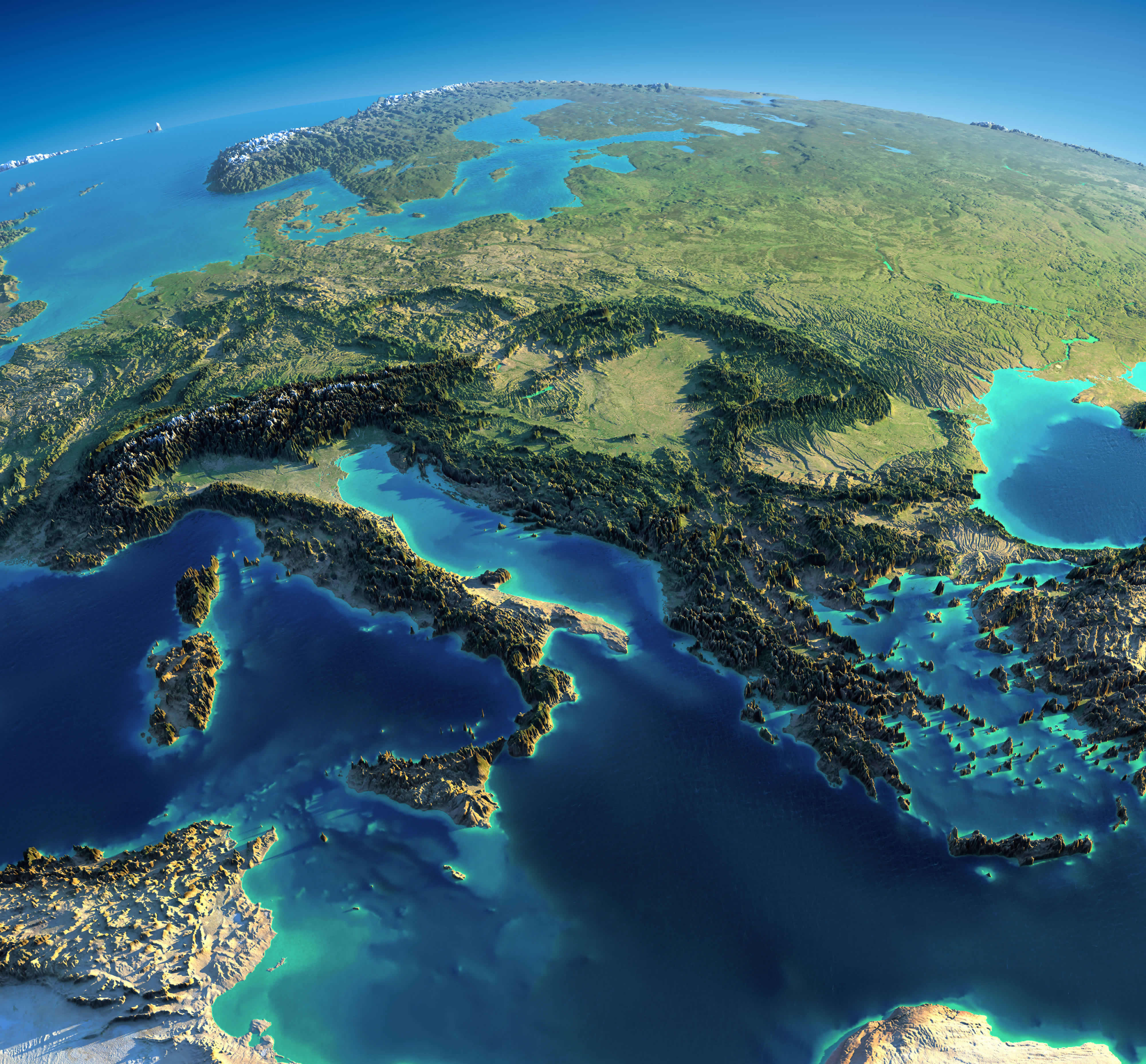 Welt satellitenkarte Europa italien griechenland mittelmeer